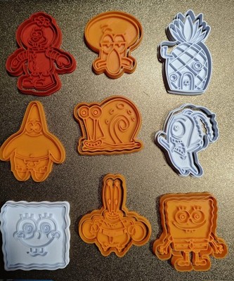 SpongeBob Haus Ananas Mr Krabs Gary 3D Keksformen Set 9 Stück Kunststoff