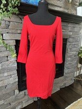 Express XS Square Neck Sexy Red Timeless Classic Party Lined Dress