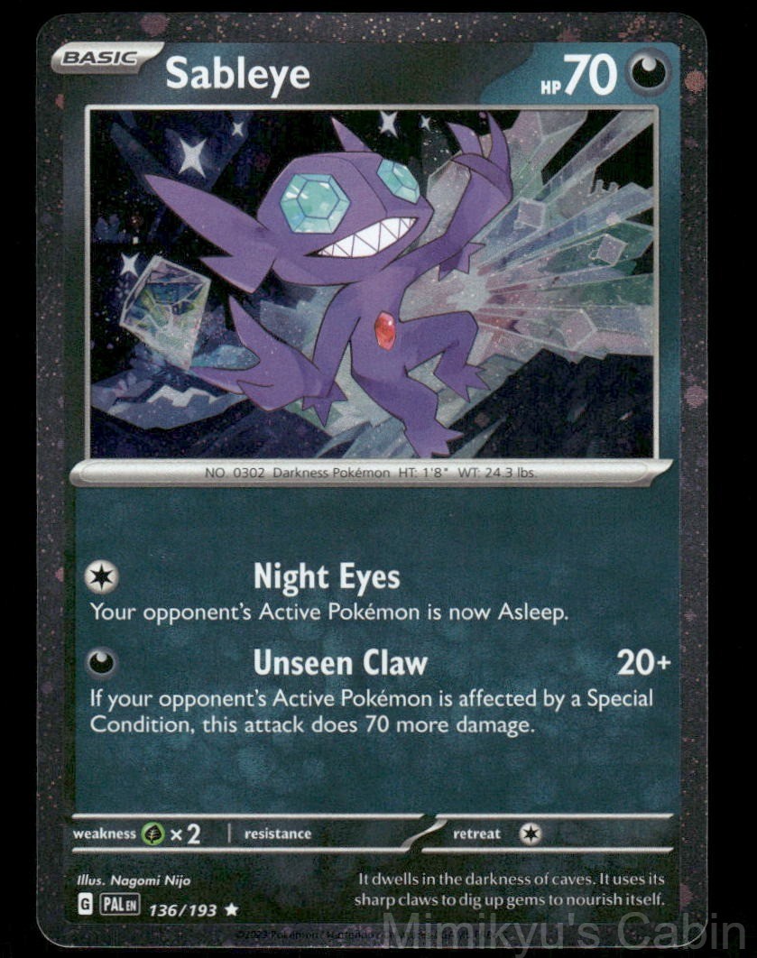 SABLEYE (COSMOS HOLO) 136/193 HOLO PALDEA EVOLVED POKEMON NM