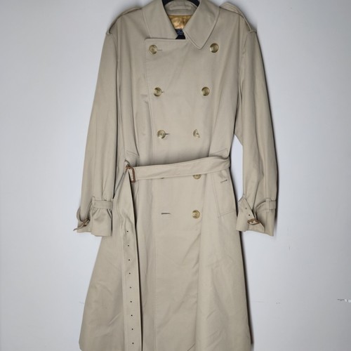Vintage Burberrys' Nova Check Double Breasted Trench Coat Women's Beige