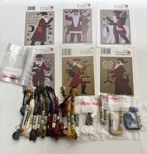 6 Prairie Schooler Santa Cross Stitch Pattern Charts Used 2002-2019 W/thread