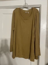 LOGO Lounge by Lori Goldstein Light Brown Long Sleeve Top Size 3X