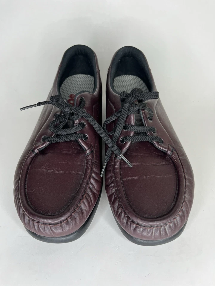 Zapatos cómodos SAS Tripad para mujer talla 10W borgoña con cordones Oxford puntera sin usar, en caja EE. UU. Foto 2 de 4