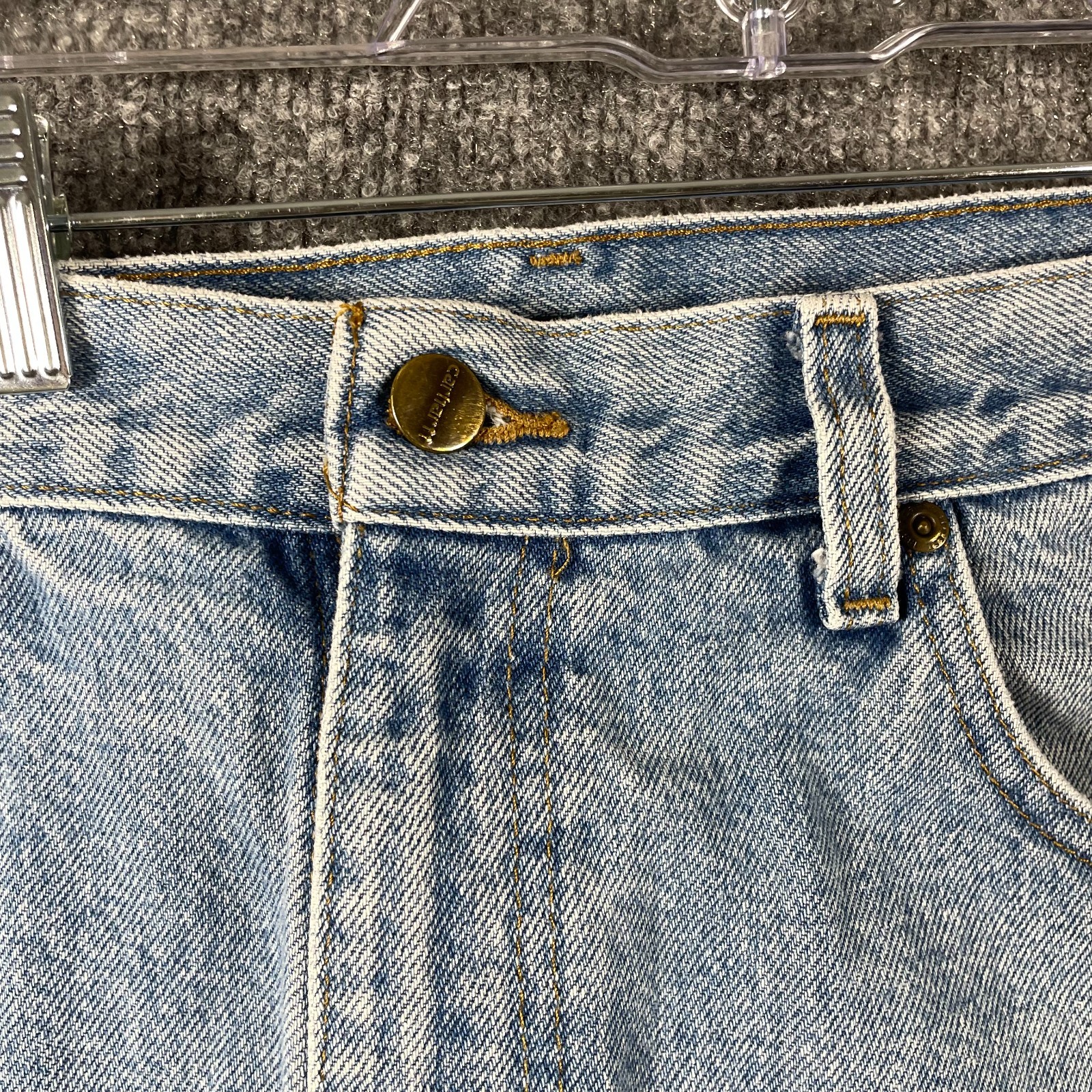 VTG Carhartt Jeans Mens 36x30 Blue Denim Relaxed Fit Faded Straight Leg 90s Work thumbnail 9