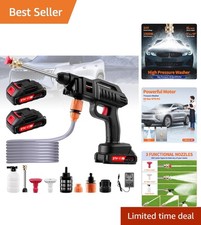 Portable 1500W Cordless Pressure Washer with Dual Nozzles for Versatile Cleaning