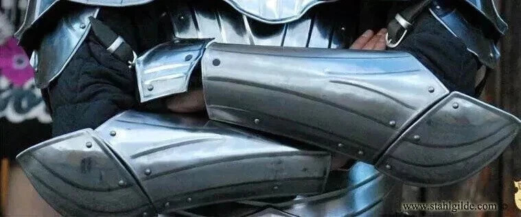 Medieval Knight Arm Guard Bracers Steel Pair LARP Costume Larp Warrior Armor