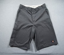 Dickies Shorts Mens 34 Gray Loose Fit Workwear Skate Grungle 12" Inseam Adult