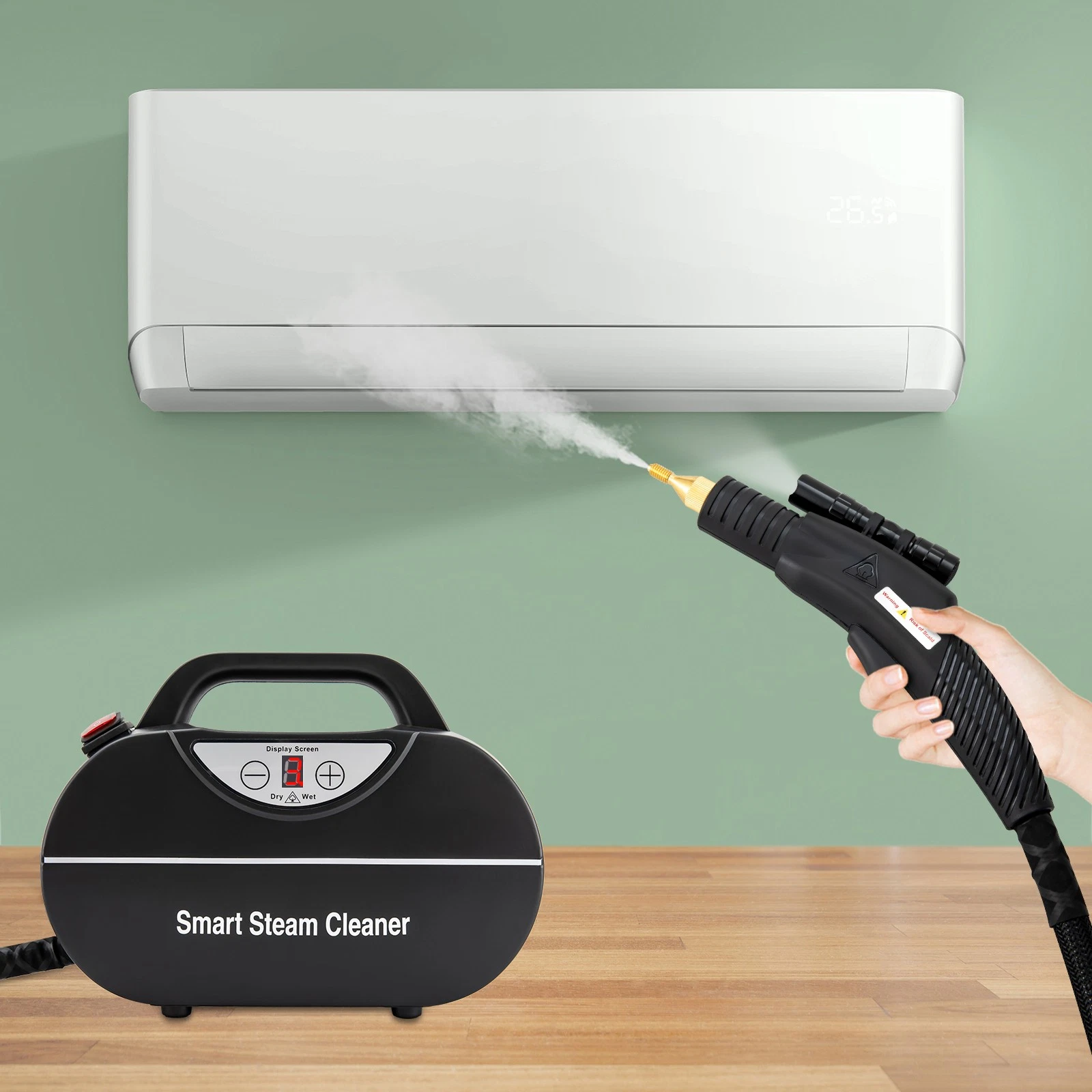 High-Pressure Steam Cleaner Home Bath Car Handheld Steamer Detailing with Torch