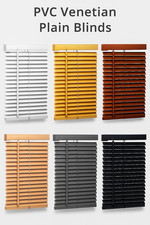 PVC Venetian Blind Made to Measure Black/White/Grey wooden effect Window Blinds