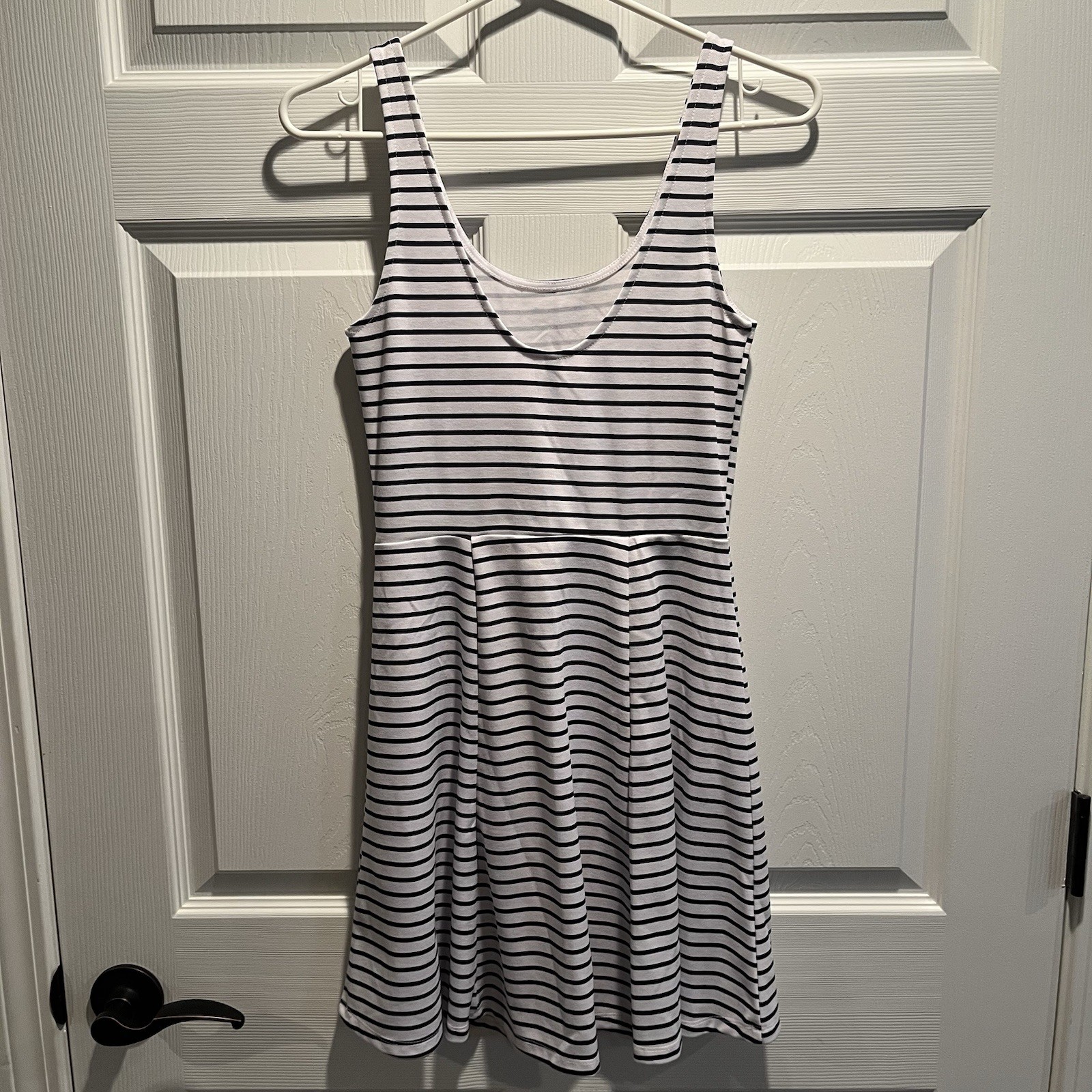 Divided by H & M Striped Sleeveless Black and White Tank Dress Size 6 Stretch