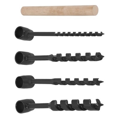 4 Pcs Hand Auger Wood Drill Outdoor Camping Woodland Survival Tools