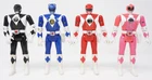 Vintage Power Rangers 5" Flip Change Action Figures Red Pink Black and Blue