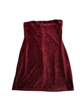 Naked Wardrobe Texture Plush Red Velvet Tube Strapless Minidress XL