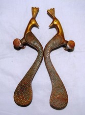 Congo Peacock Design Door Pull Set Brass Cockatoo Bird Door Handle Decor RD638