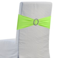 10Pcs Chair Bow, 350x130mm Stretch Band with Buckle Slider Apple Green 