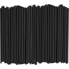 5 Inch Disposable Black Plastic Stir Straws for Coffee  Cocktails 1000 Count