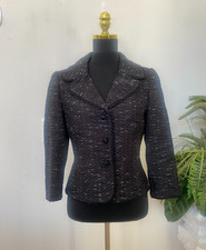 New Ann Taylor Women's Career Black White Tweed Boucle Blazer Jacket Size 6 169