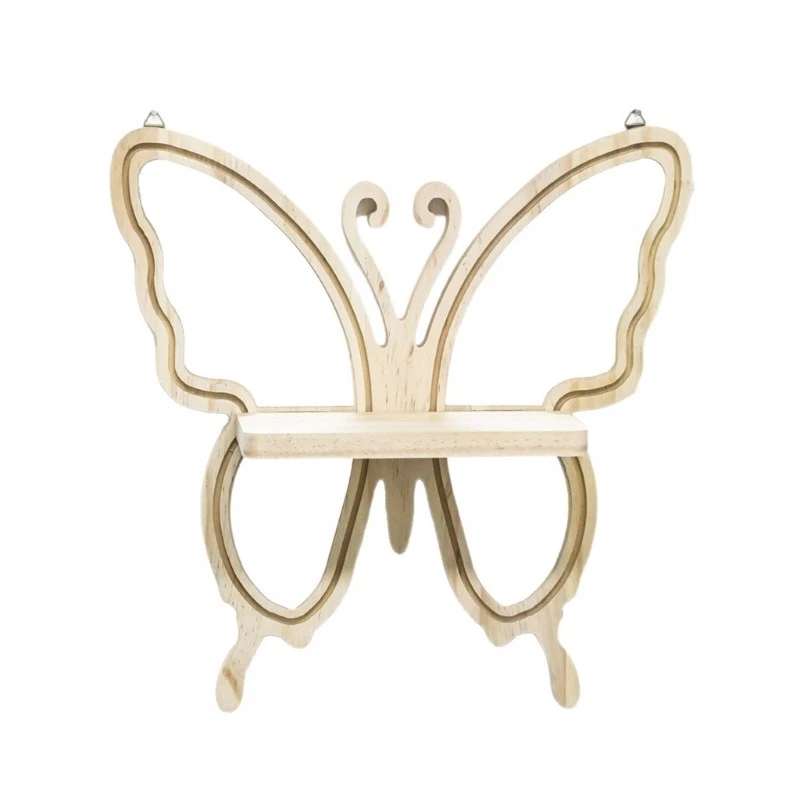Butterfly Wall Shelf,Wooden Hanging Storage Shelves Decorative Floating Shelves