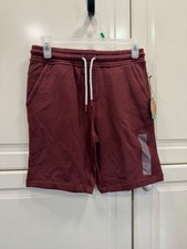 Backyard Kid Boy Burgundy Drawstring Shorts L 12-14 By Dip Eco-Friendly