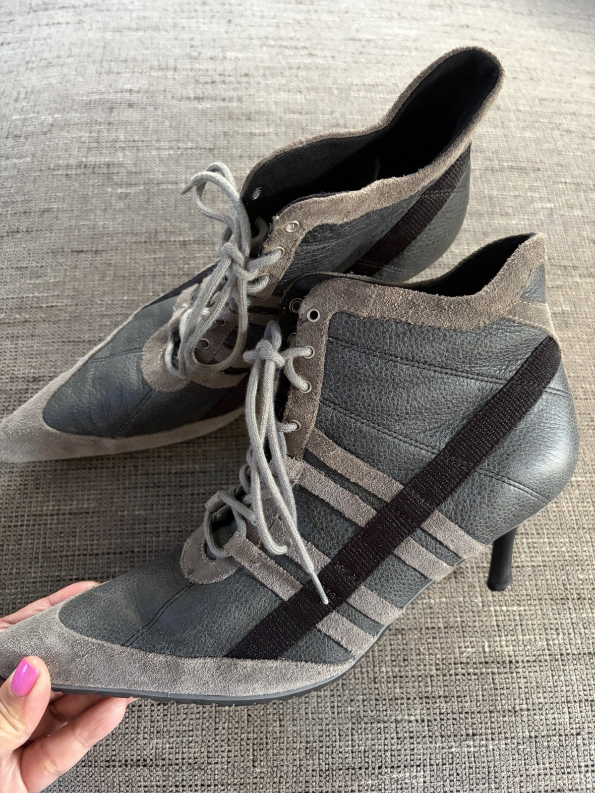 Diesel Women’s Leather Sneaker Heel Boots Sz 7.5