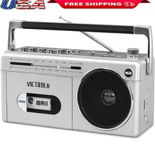 Bluetooth Stereo Speaker AM FM Radio USB Port Headphone Jack Battery AC Power