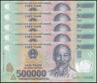Vietnam 500000 Dong, 2003-2021, P-124, Used, Polymer X 5 PCS