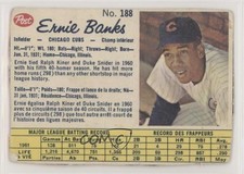 1962 Post Canadian Ernie Banks #188 HOF 7ut