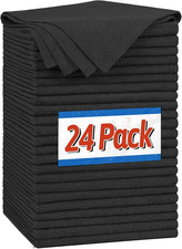 Microfiber Cleaning Cloth, Shop Towels Bulk, 24 Pack Black Microfiber Towels for