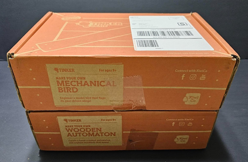 KiwiCo Tinker Crate Lot of 2 STEM Builds ~ Mechanical Bird & Wooden Automaton