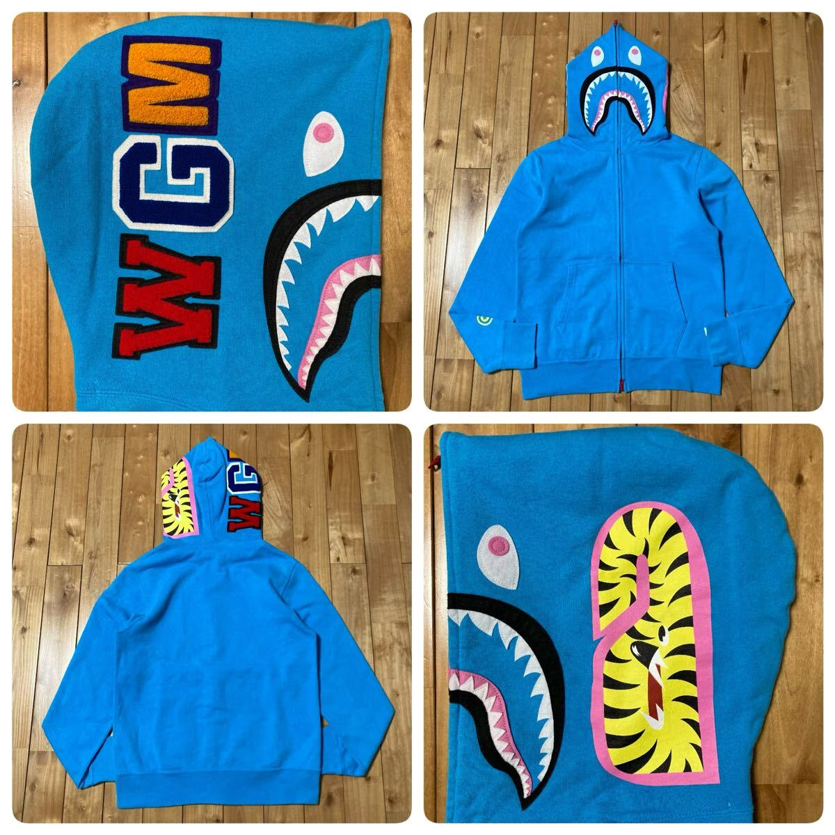 BAPE Neon Shark Full Zip Hoodie a bathing ape NIGO Size M | eBay