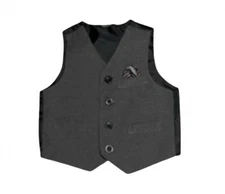 Dress Vest  Baby Boy Size 12m Grey w/ Attached Hankie new worn 