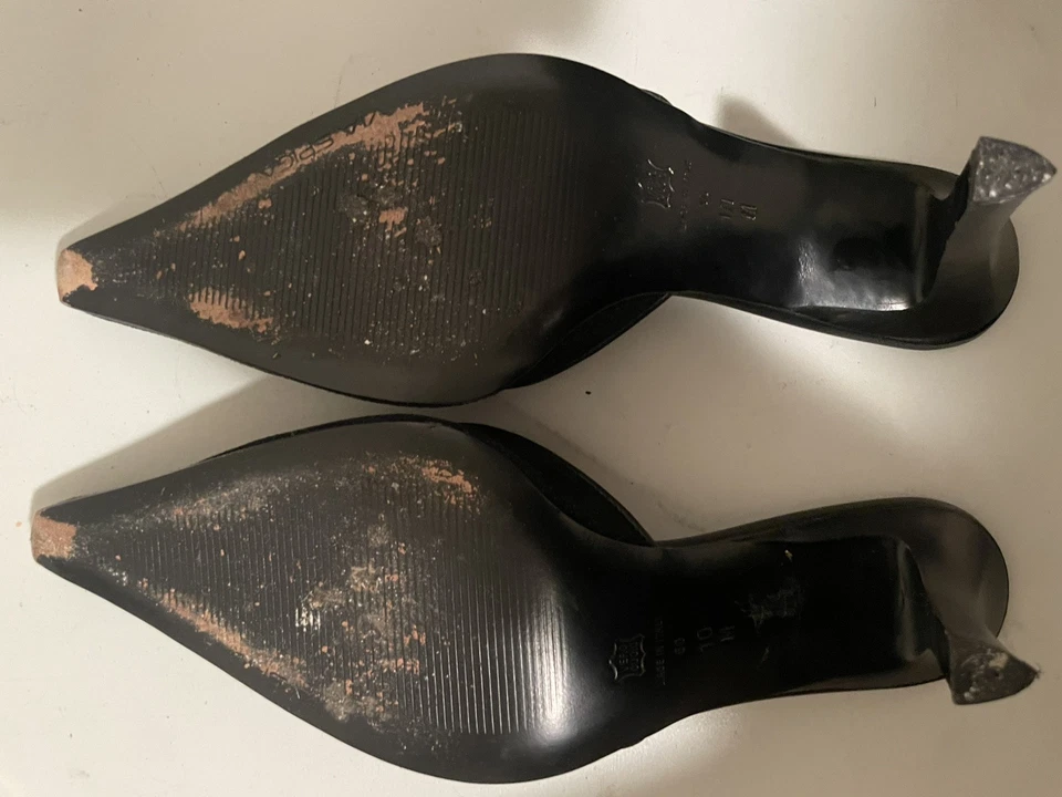 Tacones de gamuza negros VIA SPIGA para mujer talla 40/10 vintage Foto 3 de 4