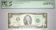 2009 $2* New York Star Note Only 128K Printed PCGS 64 PPQ B00082073*