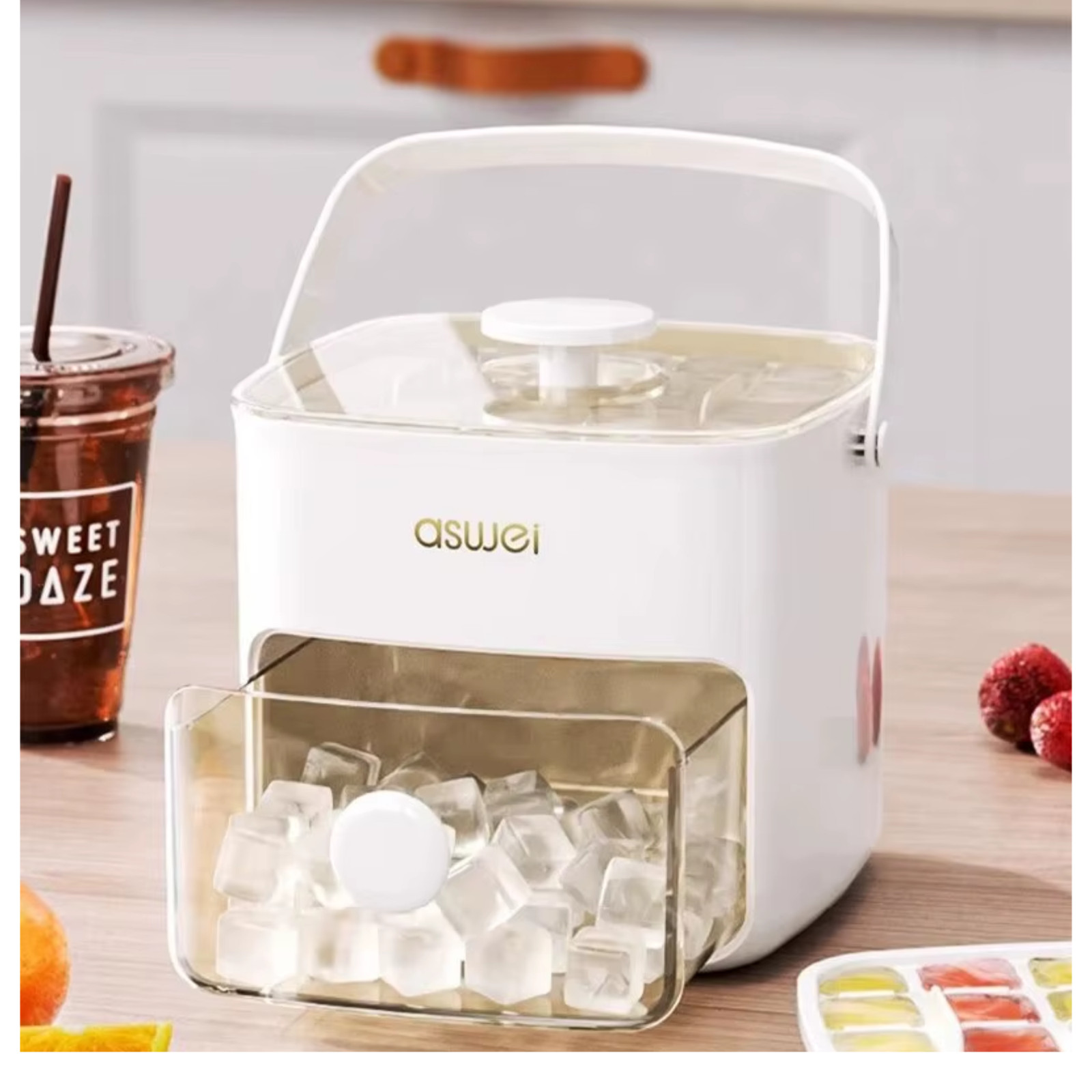 Bac à glaçons double couche en silicone de qualité supérieure sans BPA vert