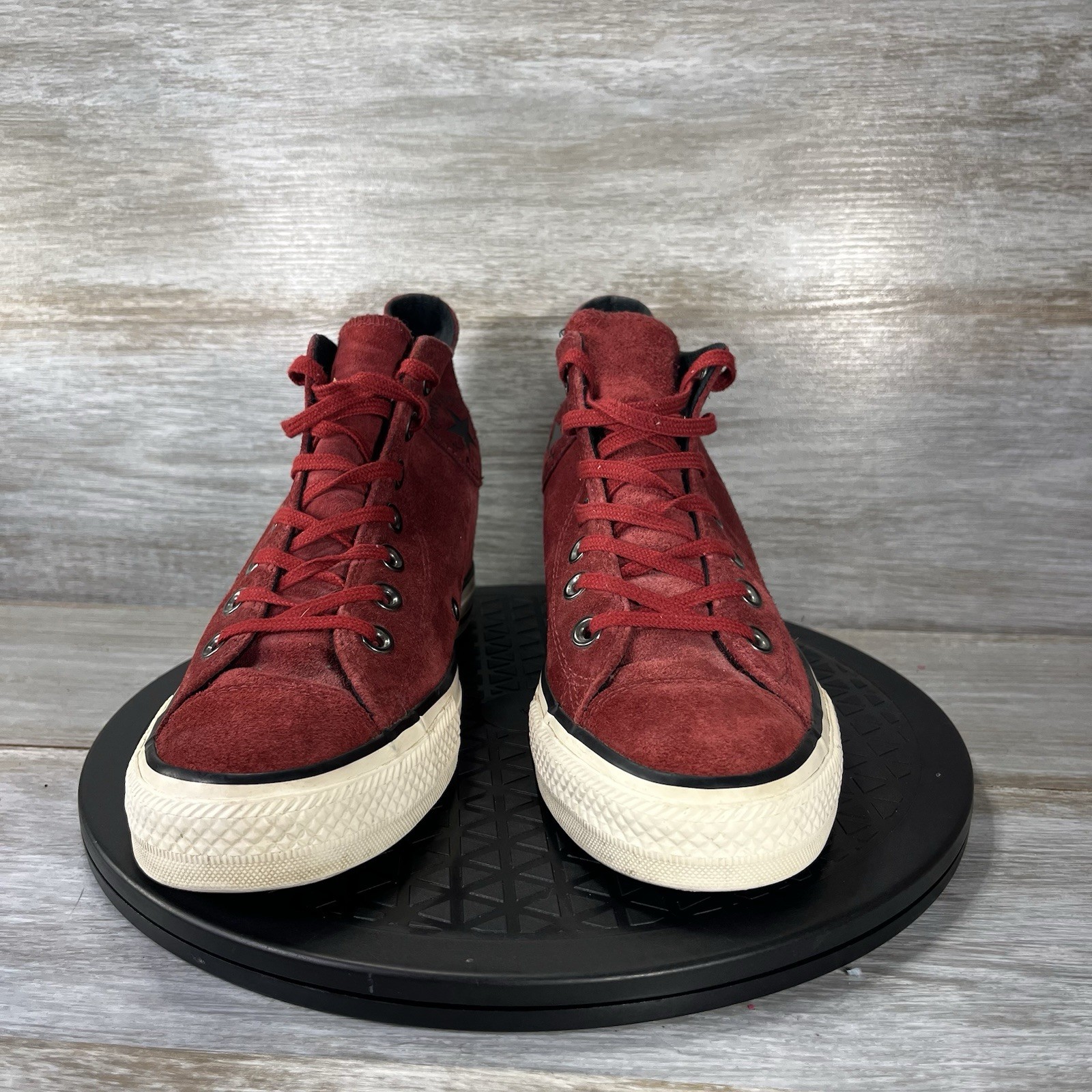 Converse Women’s CTAS Hidden Wedge Luxe Suede Red Hi Top Sneakers Size 9 thumbnail 4