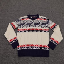 Vintage Esprit By Campus Sweater Youth 16 White Fair Isle Reindeer USA 70s