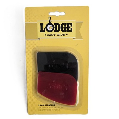 Lodge Cast Iron Skillet Scrapers 2 pc Combo Set Kitchen Cleaning Tools Pans