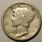 1917 S Mercury Dime VF - EF    "Actual Coin Pictured - Not Cleaned"