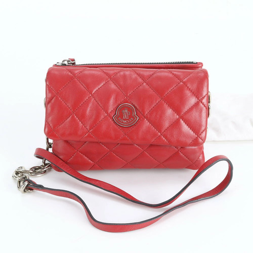 Moncler Lambskin Leather Chain Quilted POPPY BORSA Shoulder Bag Crossbody