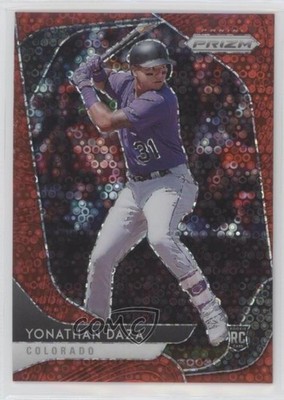 2020 Prizm Quick Pitch Red Donut Circle 31/99 Yonathan Daza #13 Rookie RC 0o6v