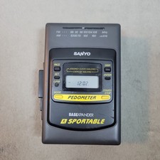 Sanyo Sportable SPT1000 Cassette AM FM Radio Pedometer BassXpander Tested