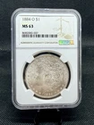 1884-O 90% Silver Morgan Dollar NGC MS63!