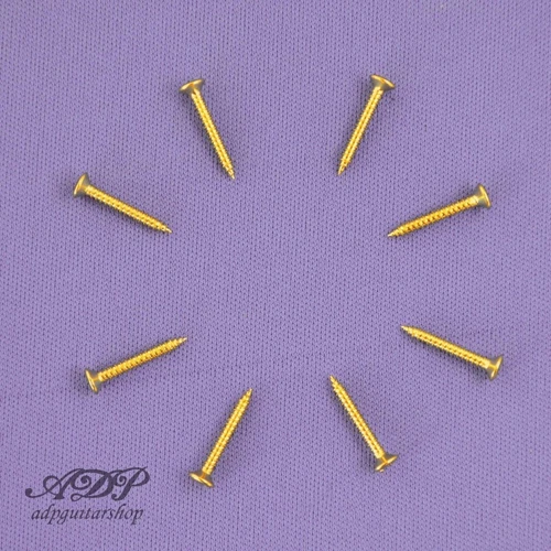 8 Gold SCREWS 2.5 x 15mm for Gibson style pickup rings and pass string