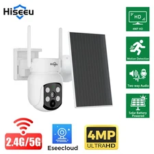 Hiseeu 4MP Wireles WiFI Solar Battery Security Camera Audio Color Night Vision