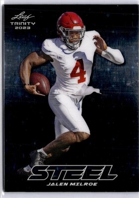 2023 Leaf Trinity (Mega Box) #S-41 Jalen Milroe Steel Stars and Dots Purple