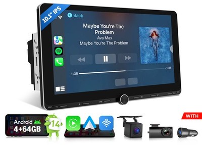 Android Auto 14 4+64G 10.1'' Car Stereo Radio Wireless CarPlay GPS Navi 2 DIN DSP