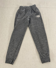 NBA Jogger Pants Youth M 10-12 Gray Elastic Waist  Cuff Pockets Logo Activewear