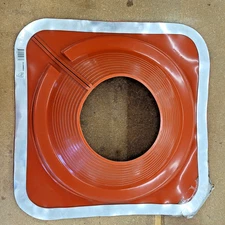 #8, 7" - 13" Dektite PIPE FLASHING Red High Temp Silicone Pipe Boot SQUARE