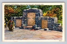 New Haven CT-Connecticut, Margaret Fisher Memorial Fireplace, Vintage Postcard