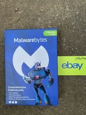 NEW Malwarebytes Anti-Malware Premium 3 PCs / 1 Year Cybersecurity Key Code